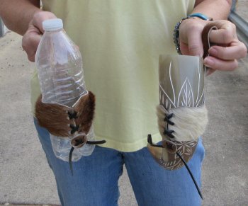 Goat Skin drinking horn or bottle holder - 3 pcs @ $5.50 each; 12 pcs @ $4.95 each