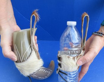 Goat Skin drinking horn or bottle holder - 3 pcs @ $5.50 each; 12 pcs @ $4.95 each