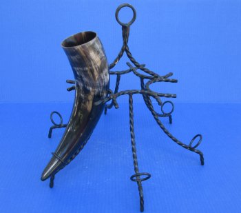 Wholesale Hand-Forged Wrought Iron Drinking Horn Display Stand - 2 pcs @ $4.50 each