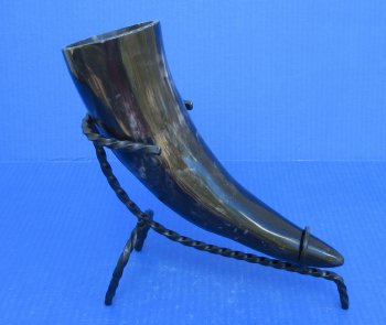 Wholesale Viking Drinking Horn with Twisted Iron Display Stand - 2 pcs @ $9.00 each; 12 pcs @ $8.00 each
