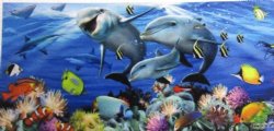 Wholesale 30" x 60" 2 Adult Dolphins with Calf Beach Towels - 12 @ $7.50 each