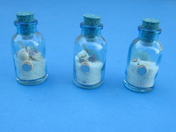 2" Decorative Beach-Themed Gift Bottle with sand and shells - Box of 25 pcs @ $.90 each; 100 pcs (4 boxes) @ $.80 each