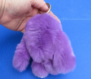 Dyed Rabbit Fur Bunny Keychain in assorted colors 5 inches long - 2 pcs @ $9.75 each; 10 pcs @ $8.75 each