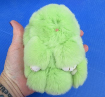 Dyed Rabbit Fur Bunny Keychain in assorted colors 5 inches long - 2 pcs @ $9.75 each; 10 pcs @ $8.75 each