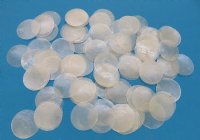 Wholesale Capiz Shells in bulk 2-1/2 inches pearlized flat shells - 500 pcs @ $.14 each