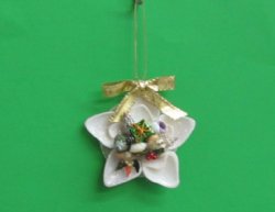 Wholesale Seashell Flower Ornaments with Cut Strombus Shells - 10 pcs @ $2.75 each; 30 pcs @ $2.45 each 