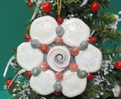 Wholesale Sea Cookies with Dyed Umboniums wreath ornament - 3-1/2 inches long - 10 pcs @ $1.60 each;  30 pcs @ $1.40 each