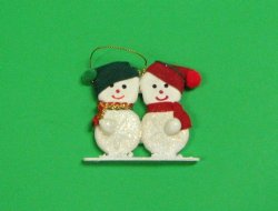 Wholesale Seabiscuit Snowman Christmas Ornament  - 10 pcs @ $2.00 each; 30 pcs @ $1.80 each 