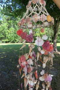 48 inches Wholesale Seashell Chandelier, Large shell wind chime with Pecten Nobilis Shells - Packed: 2 @ $16.50 each