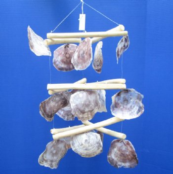 Wholesale 16 to 18 inches inches 3 layered Triangle Driftwood and Saddle Oyster Chandeliers -  12 pcs @ $7.00 each