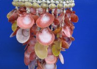 Wholesale 24 inch long colorful Pecten Noblis shell Chandelier - Case of 6 @ $18.00 each (You will receive one similar to the photo) (May be missing a few shells)