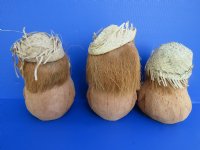 Wholesale Carved & Painted Coconut Mom & Baby Monkeys, Coconut Heads - Bag of 12 @ $3.15 each 