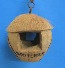 Wholesale Carved Coconut Birdhouse with Black carved birds - 24 pcs @ $2.45 each 