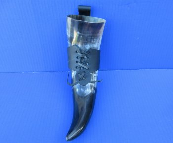 16 to 18 inch Wholesale Polished Buffalo Hanging drinking horn with horn holster - 2 pcs @ $15.50 each; 10 pcs @ $13.95 each