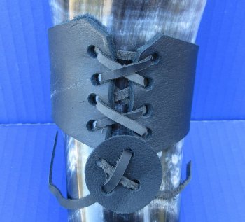 12 to 15 inch Wholesale Polished Buffalo Hanging drinking horn with horn holster - 2 pcs @ $11.50 each; 12 pcs @ $10.35 each
