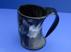 Wholesale Polished buffalo horn mug measuring 4" tall - 2 pcs @ $7.00 each; 12 pcs @ $6.30 each