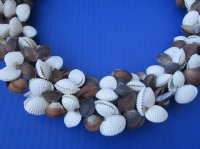 Wholesale Brown and White Shell Wreaths for decor - 2 pcs @ $7.00 each