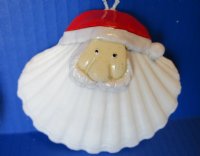 Wholesale 4 inches Santa Seashell Christmas Ornaments - 10 pcs @ $1.75 each; 30 pcs @ $1.50 each