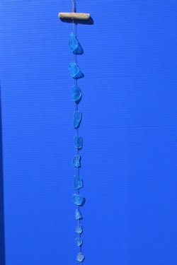 Wholesale Blue Sea Glass hanger 35" long - 5 pcs @ $1.90 each; 50 pcs @ $1.70 each