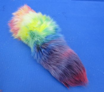 Large Rainbow Dyed Fox tails 15 to 18 inch (2 pc, 8 pc)