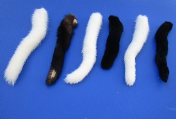 Wholesale Tanned Female Mink tails,  9 to 11 inches long.  2 pcs @ $5.25 each; 12 pcs @ $4.65 each