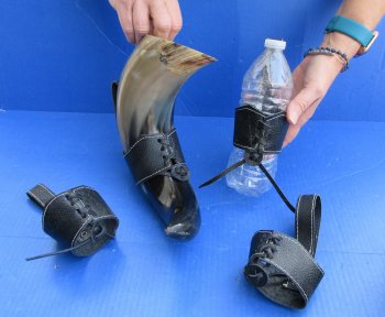 Faux Leather Drinking Horn or Bottle Holder - 4 pcs @ $4.00 each; 20 pcs @ $3.60 each