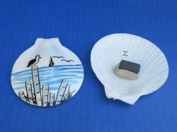 Hand-Painted Sun/Moon Shell Magnets Assorted Sea Life Designs - 10 pcs @ $.60 each; 100 pcs @ $.54 each