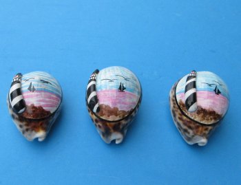 2-3/4" Painted Tiger Cowrie Magnets with Design - 10 pcs @ $1.50 each; 50 pcs @ $1.35 each