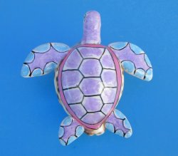 Painted Purple, Pink and Blue Tiger Cowrie Turtle Magnets - 10 pcs @ $2.60 each; 30 pcs @ $2.35 each