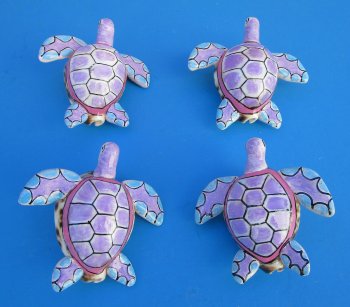 Painted Purple, Pink and Blue Tiger Cowrie Turtle Magnets - 10 pcs @ $2.60 each; 30 pcs @ $2.35 each