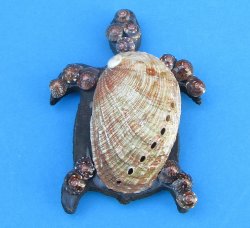 3-1/2 inch Mottled Brown Abalone Shell Turtle Magnet - 10 pcs @ $1.50 each; 50 pcs @ $1.35 each