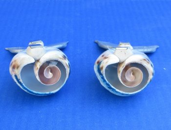 Hand-Painted Tiger Cowrie Shell Whale Tail Magnets - 10 pcs @ $1.60 each; 50 pcs @ $1.44 each