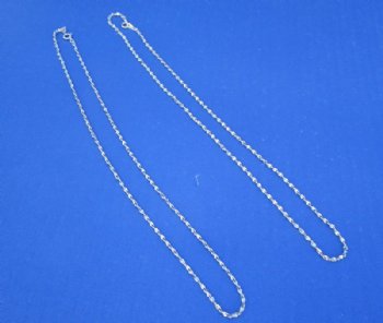 Wholesale Rope style Electroplated silver chains 18 inches - 10 pcs @ $2.75 each; 50 pcs @ $2.45 each