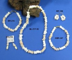 Wholesale Pink & White Shell Necklaces and Anklet - 18" $20.40 dozen; 18" 5 dz @ $18.36/dz; 9 inch $6.00 dz