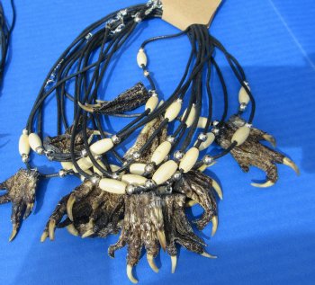 Wholesale 17" Assorted Style Alligator Foot Necklaces - 12 pcs @ $3.75 each; 48 pcs @ $3.35 each
