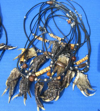 Wholesale 17" Assorted Style Alligator Foot Necklaces - 12 pcs @ $3.75 each; 48 pcs @ $3.35 each