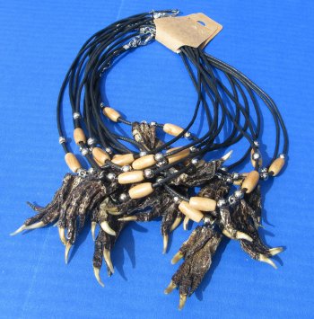 Wholesale 17" Assorted Style Alligator Foot Necklaces - 12 pcs @ $3.75 each; 48 pcs @ $3.35 each