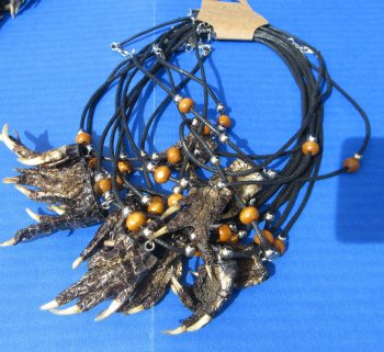 Wholesale 17" Assorted Style Alligator Foot Necklaces - 12 pcs @ $3.75 each; 48 pcs @ $3.35 each