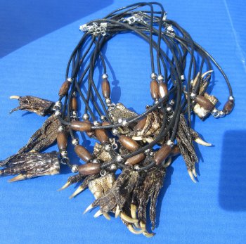 Wholesale 17" Assorted Style Alligator Foot Necklaces - 12 pcs @ $3.75 each; 48 pcs @ $3.35 each