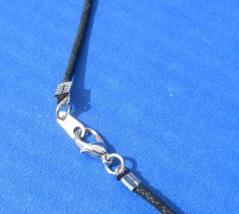 Wholesale Alligator Tooth Necklace with silver gator cap & tan beads - 12 pcs @ $3.75 each; 48 pcs @ $3.35 each