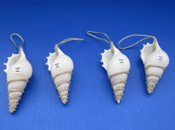 Wholesale Tibia shell ornament with crystal rhinestone close chain in gold color - 12 pcs @ $1.35 each; 60 pcs @ $1.20 each