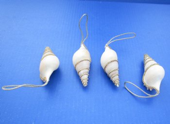 Wholesale Tibia shell ornament with crystal rhinestone close chain in gold color - 12 pcs @ $1.35 each; 60 pcs @ $1.20 each