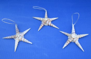 Wholesale Terebra seashell Star ornaments - 12 pcs @ $1.00 each