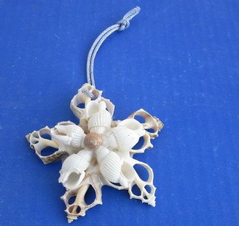 Wholesale Handcrafted Seashell Flower Christmas Ornaments 3 inches - 12 pcs @ $1.00 each; 48 pcs @ $.90 each