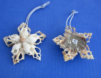 Wholesale Handcrafted Seashell Flower Christmas Ornaments 3 inches - 12 pcs @ $1.00 each; 48 pcs @ $.90 each