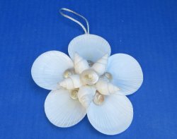 4-3/4" Handmade White Seashell Flower Christmas Tree Ornaments - 6 pcs @ $.80 each; 60 pcs @ $.72 each