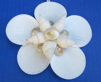4-3/4" Handmade White Seashell Flower Christmas Tree Ornaments - 6 pcs @ $.80 each; 60 pcs @ $.72 each