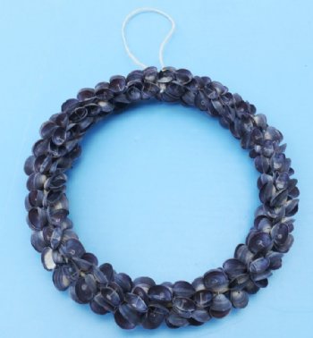 10 inches Wholesale Purple Clam Shell Wreaths, purple shell art wall d©cor - Case of 20 pcs @ $4.50 each