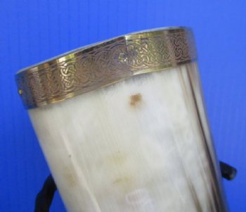 Wholesale Decorative Polished Cattle Horn with Twisted Iron Stand - 2 pcs @ $11.00 each; 8 pcs @ $9.90 each