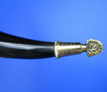Wholesale Decorative Drinking Horns with Rod Iron Stand 15 to 18 inches - 2 pcs @ $14.75; 8 pcs @ $13.25 each